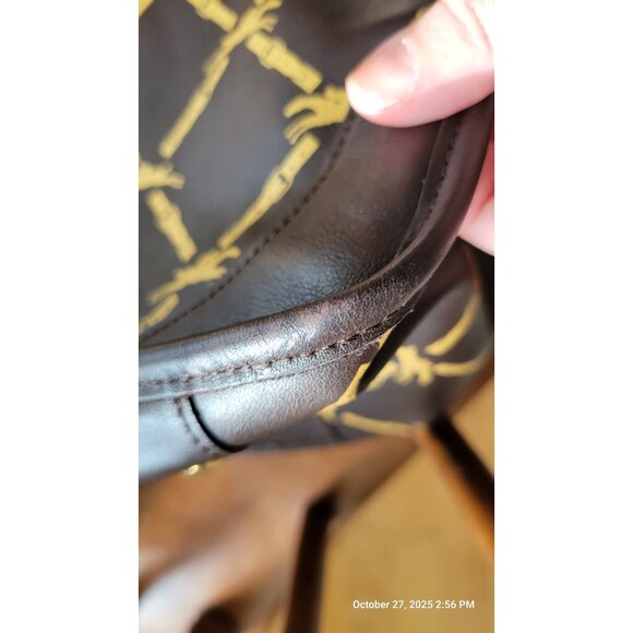 LONGCHAMP Horse Logo Boston Dark Brown Hand Tote Bag Vintage - Picture 14 of 14